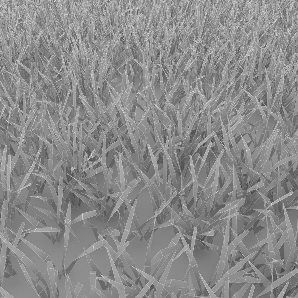 Grass brick wall with on top 3D model_4