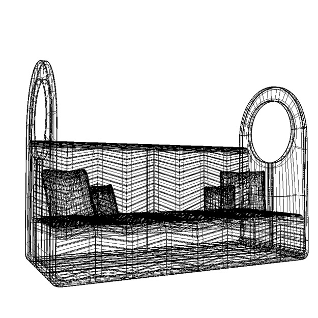 Couch sofa with pillows 3D model_5