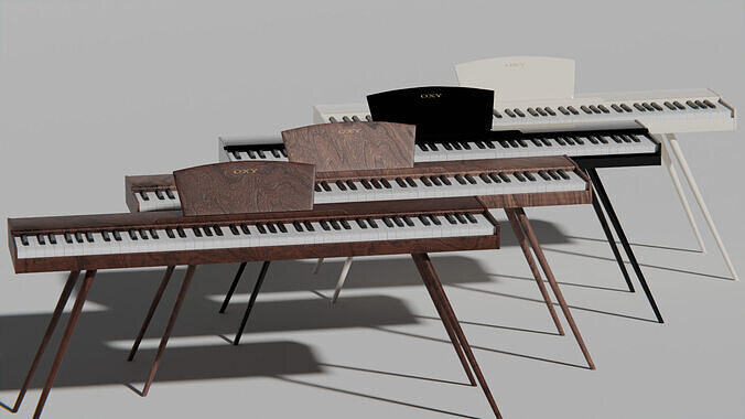 Digital Piano Pack Free low-poly 3D model