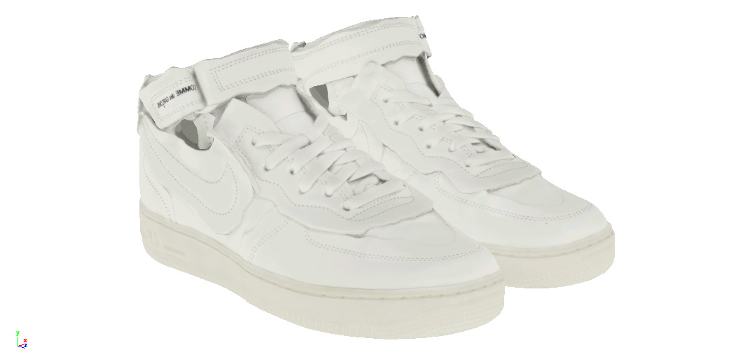 CDG x Nike Air Force 1 Mid Low-poly 3D model_3