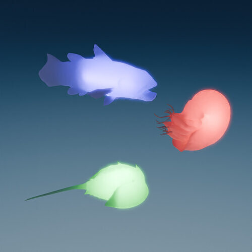 Indirect lighting of living fossils 3D model