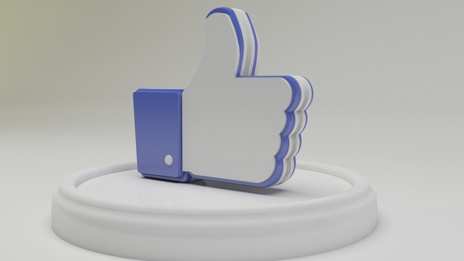 Facebook like  3D model_4
