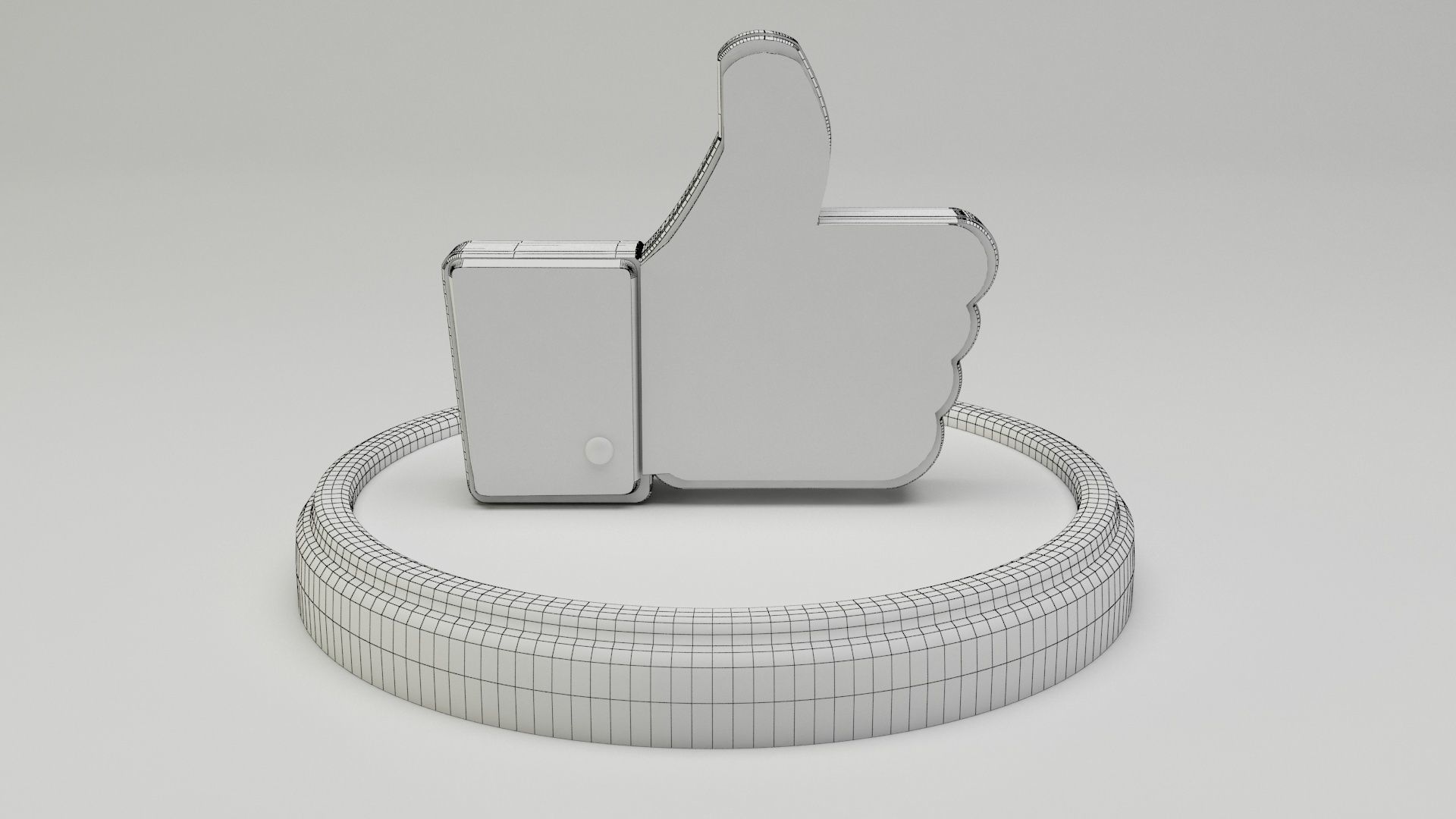 Facebook like  3D model_2