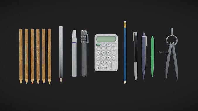 Office Tools 01 Low-poly 3D model