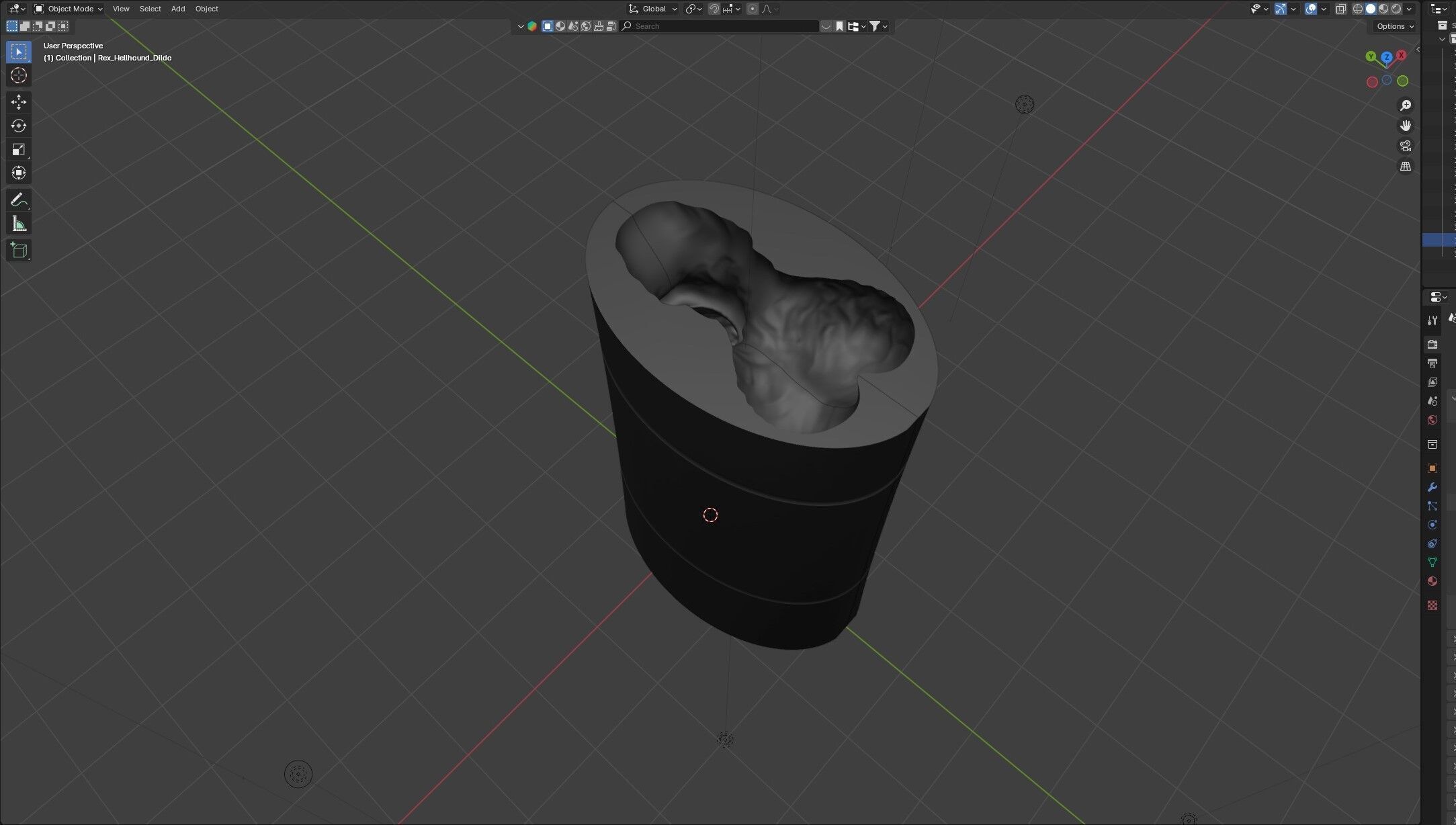 Print Ready Hellhound Dog Penis Toy Mold 3D print model_5