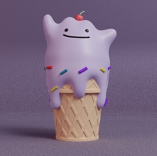 Pokemon - Ice Cream Ditto  Free 3D print model
