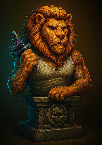 lion  tattoo inked 3D print model