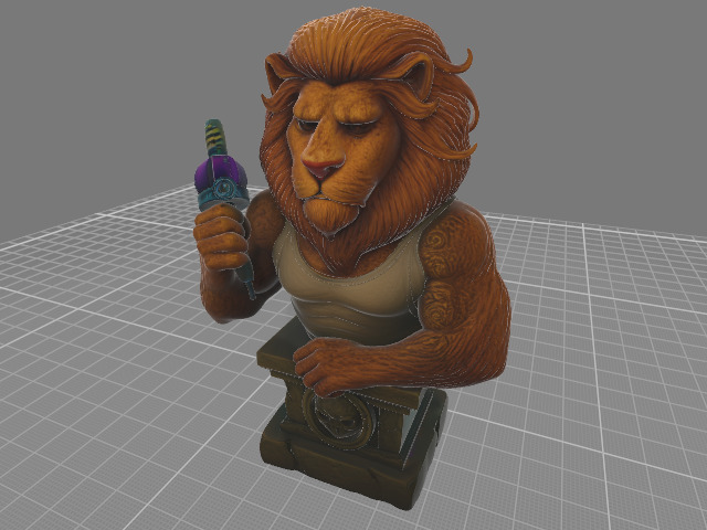 lion tattoo inked 3D print model_1