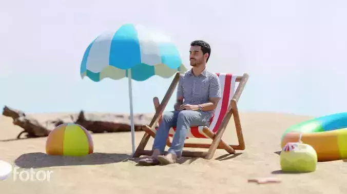 Beach Holiday Virtual Set Extension and Game Asset