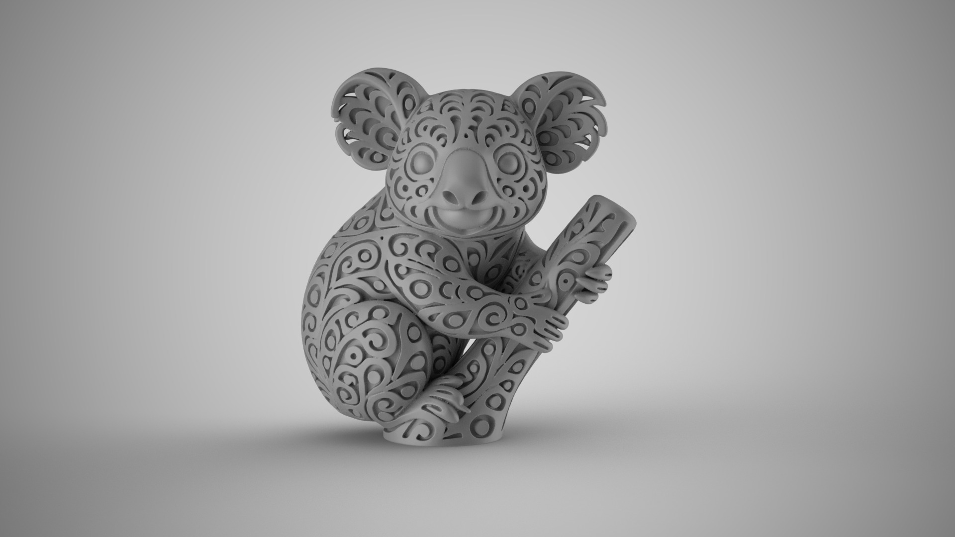 Koala Carving Decor 3D print model_2