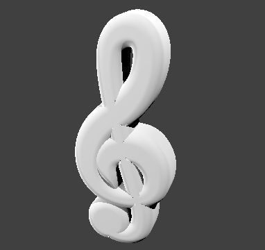 Music notation treble clef Free 3D model