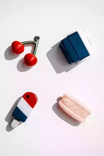 Keychain Set of Cherry Hotdog Cooler Popsicle 3D print model