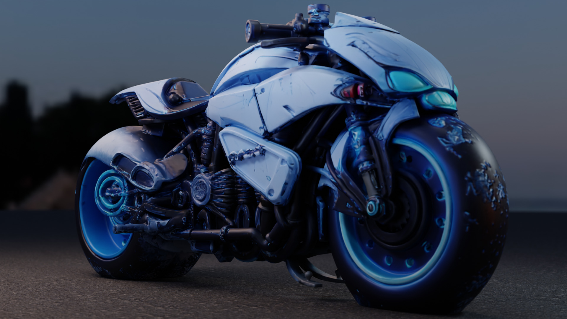 NovaBlade Futuristic Motorcycle 3D Model 3D model_15
