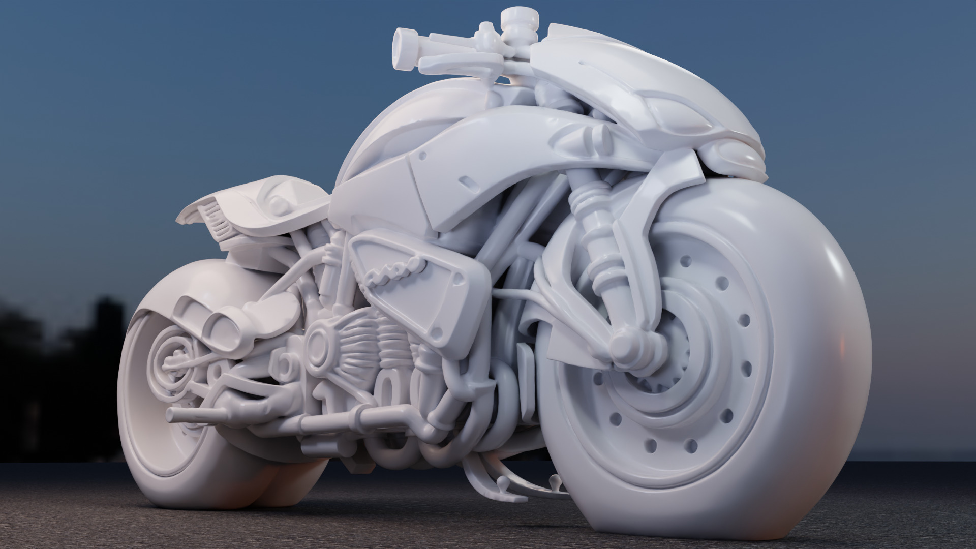 NovaBlade Futuristic Motorcycle 3D Model 3D model_5