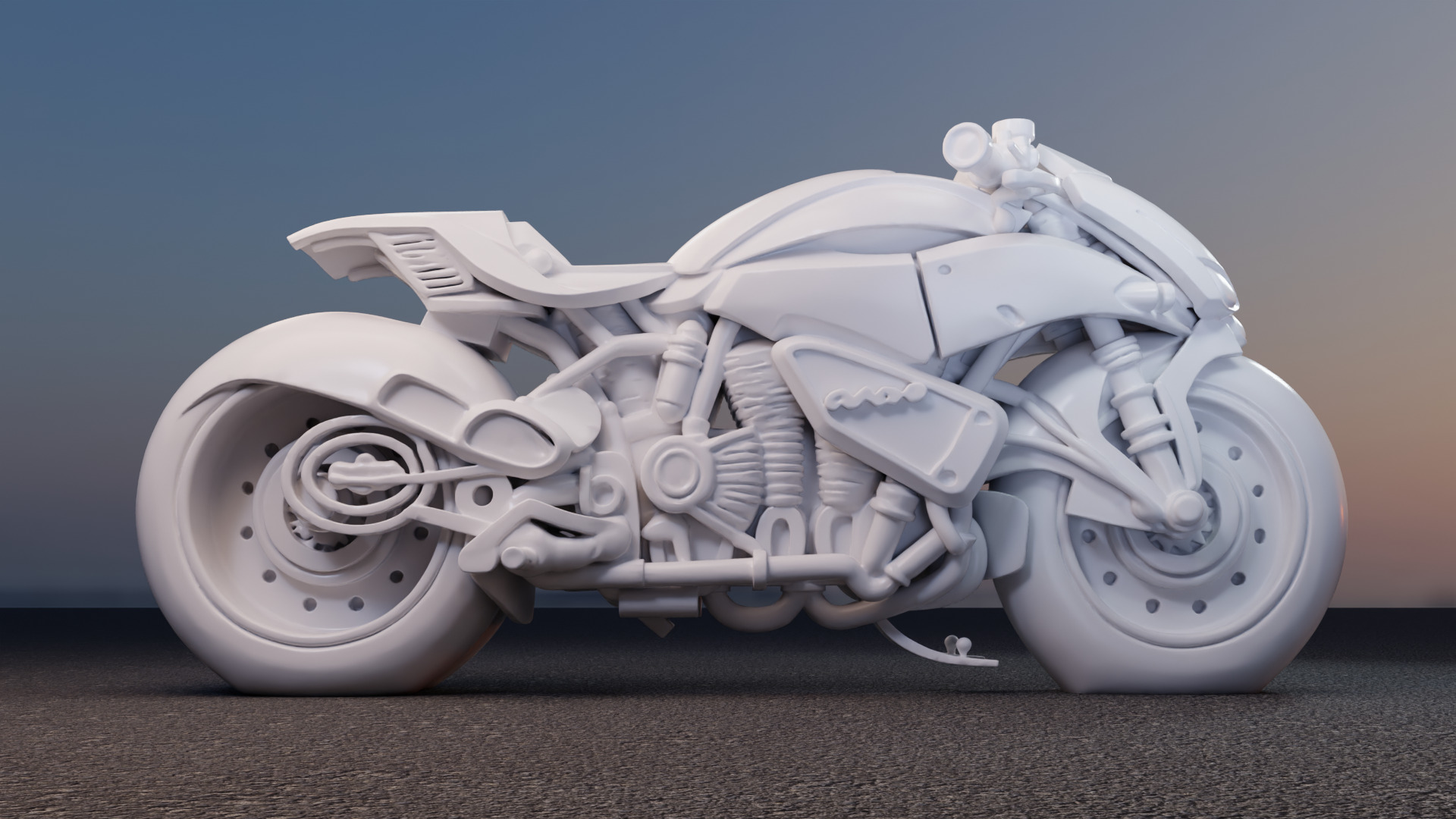 NovaBlade Futuristic Motorcycle 3D Model 3D model_4