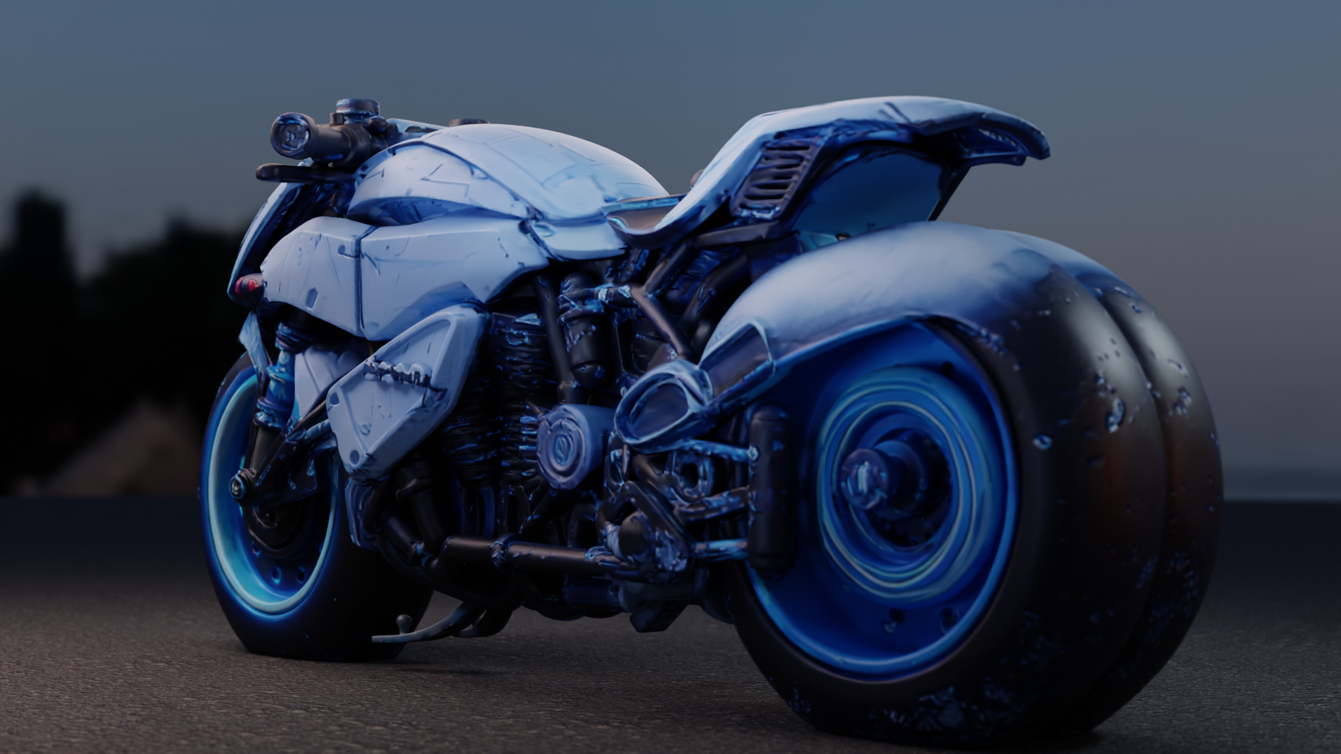 NovaBlade Futuristic Motorcycle 3D Model 3D model_16