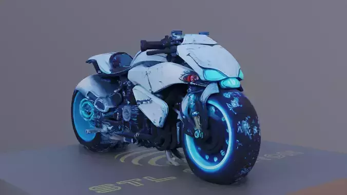 NovaBlade Futuristic Motorcycle 3D Model 3D model