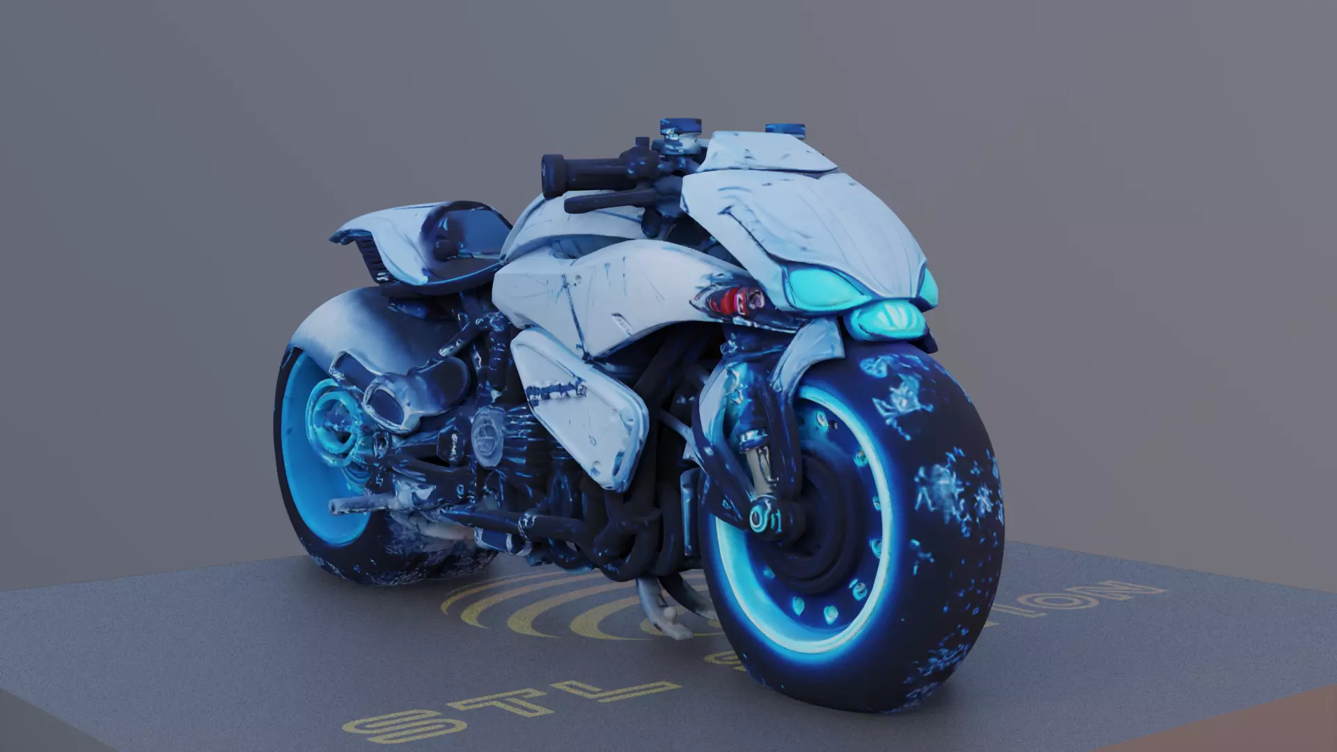 NovaBlade Futuristic Motorcycle 3D Model 3D model_0