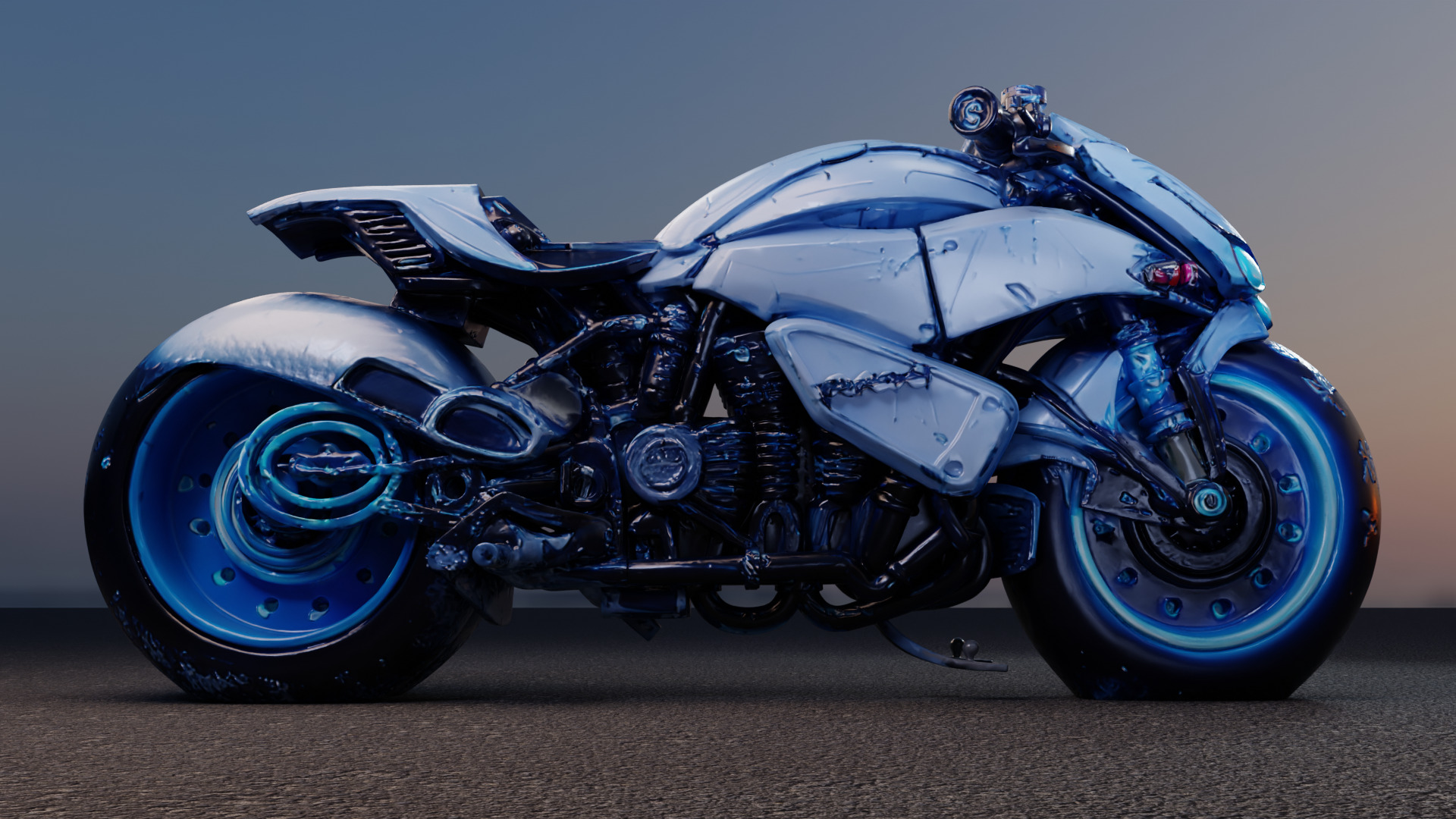 NovaBlade Futuristic Motorcycle 3D Model 3D model_2