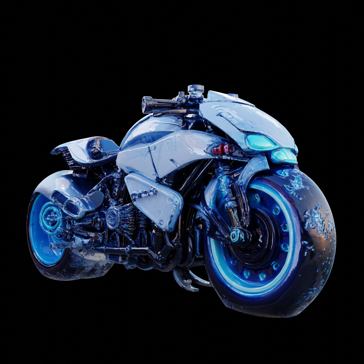 NovaBlade Futuristic Motorcycle 3D Model 3D model_1