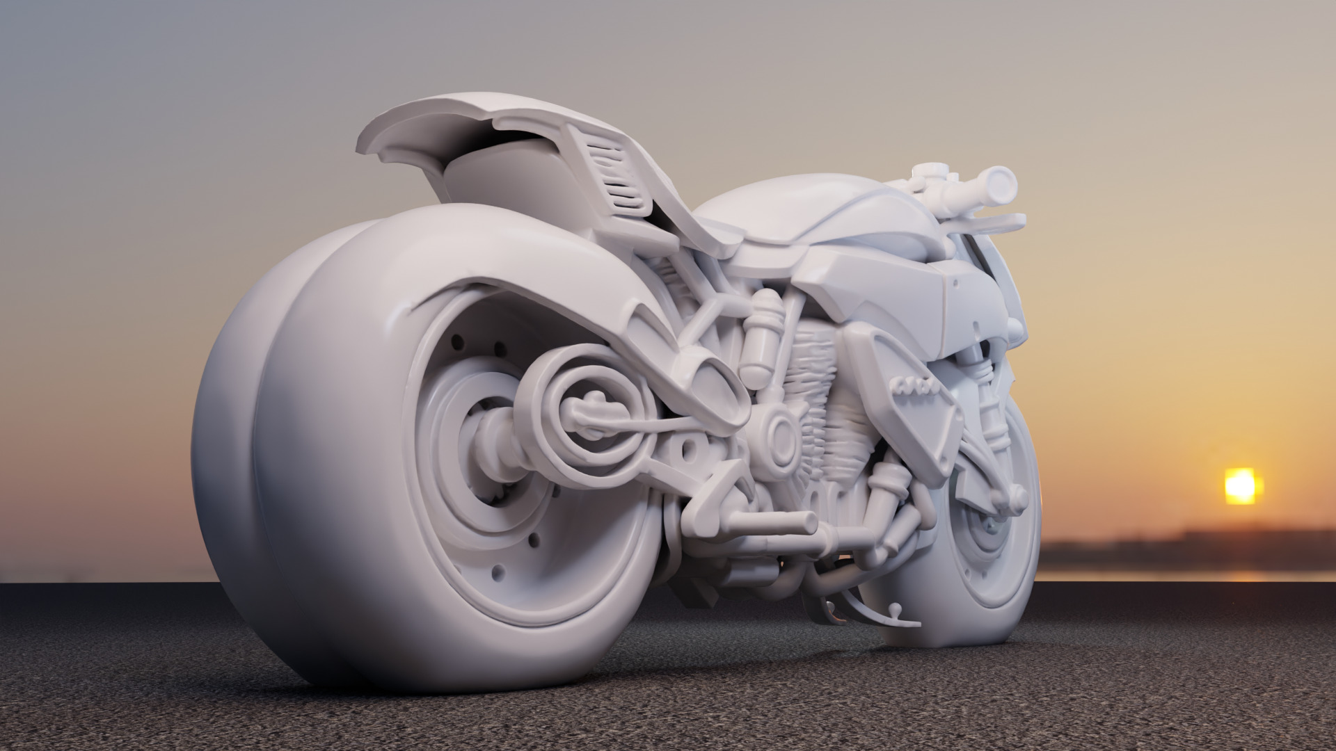 NovaBlade Futuristic Motorcycle 3D Model 3D model_6