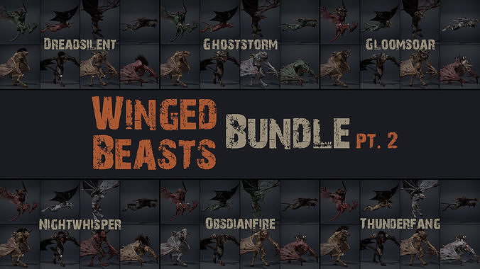 Winged Beasts Bundle Part 2 3D Model Collection