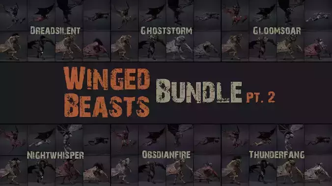 Winged Beasts Bundle Part 2 3D Model Collection