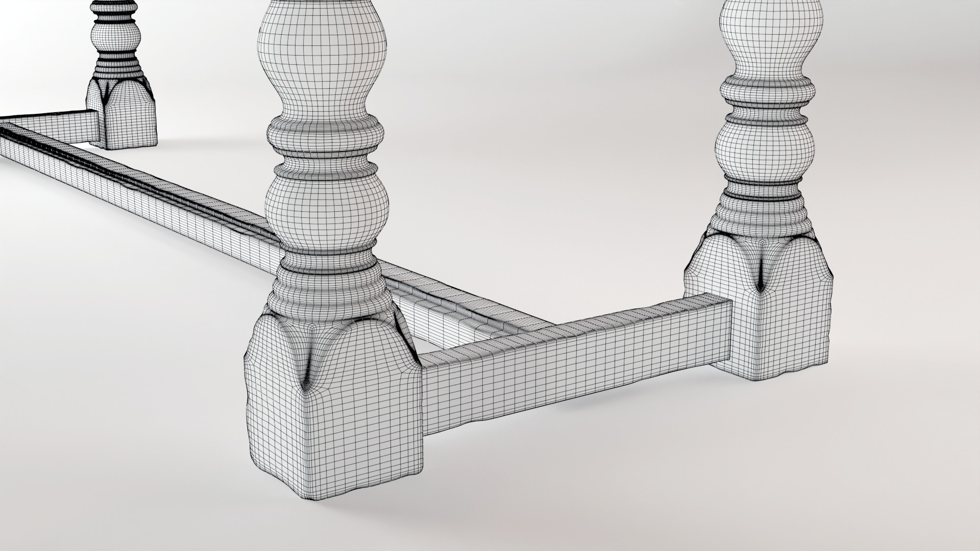 Old dining table 3D model_12
