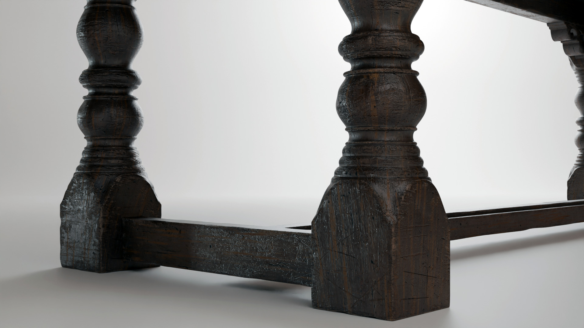 Old dining table 3D model_8