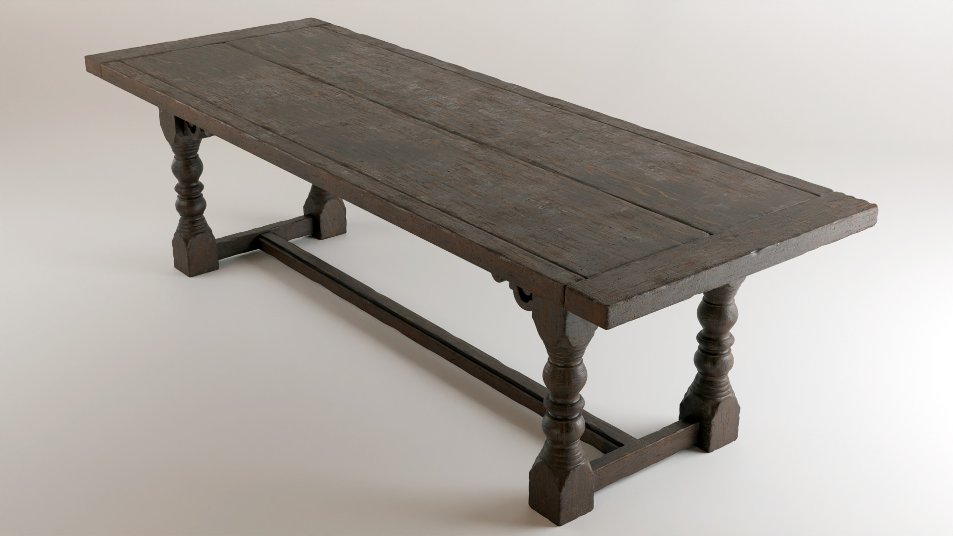 Old dining table 3D model_2