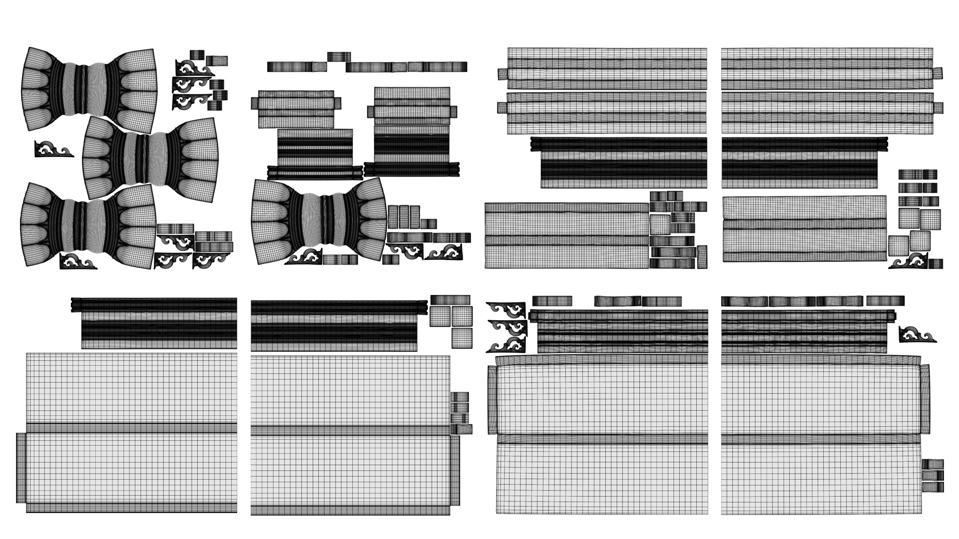 Old dining table 3D model_13