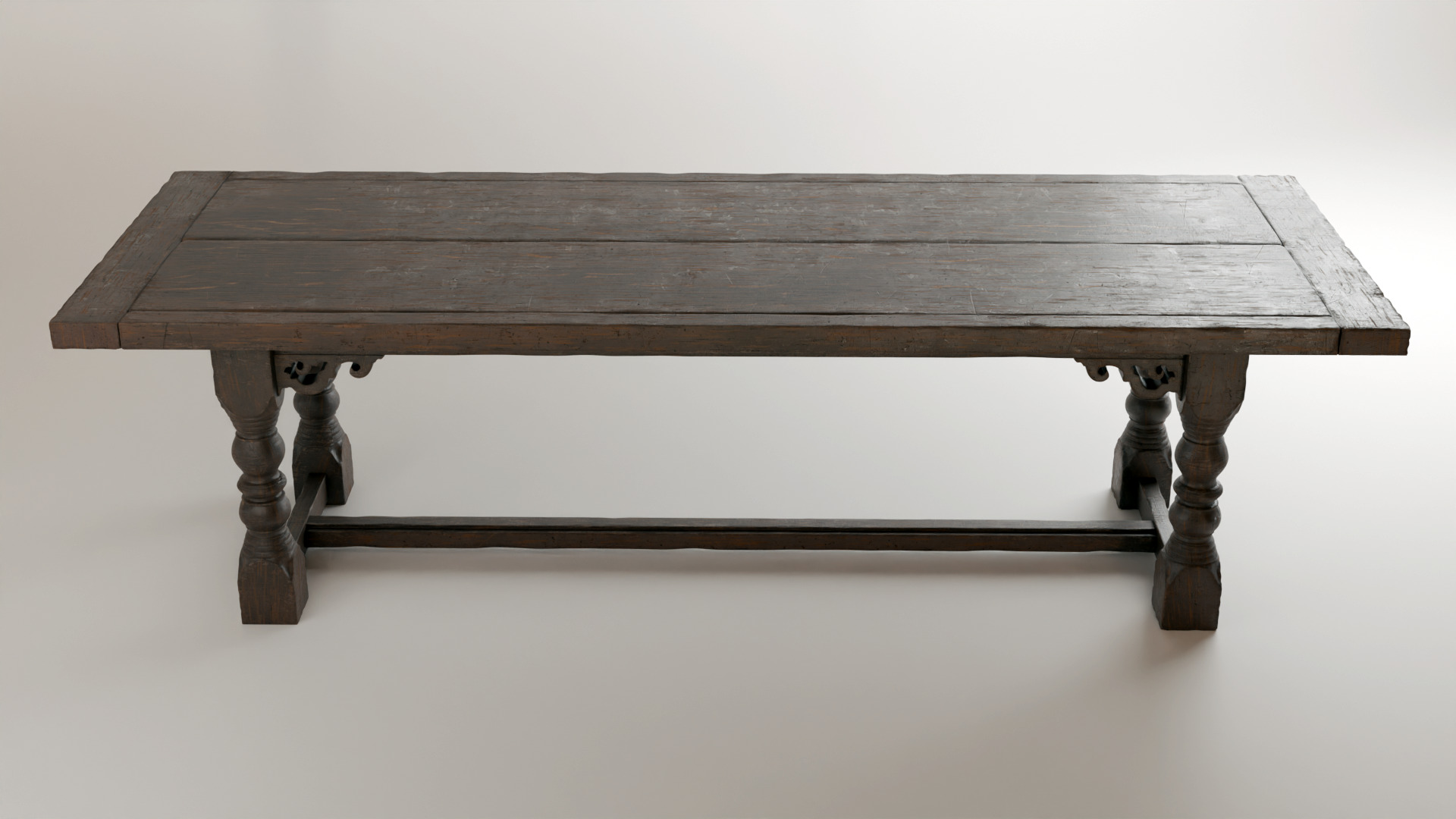 Old dining table 3D model_3