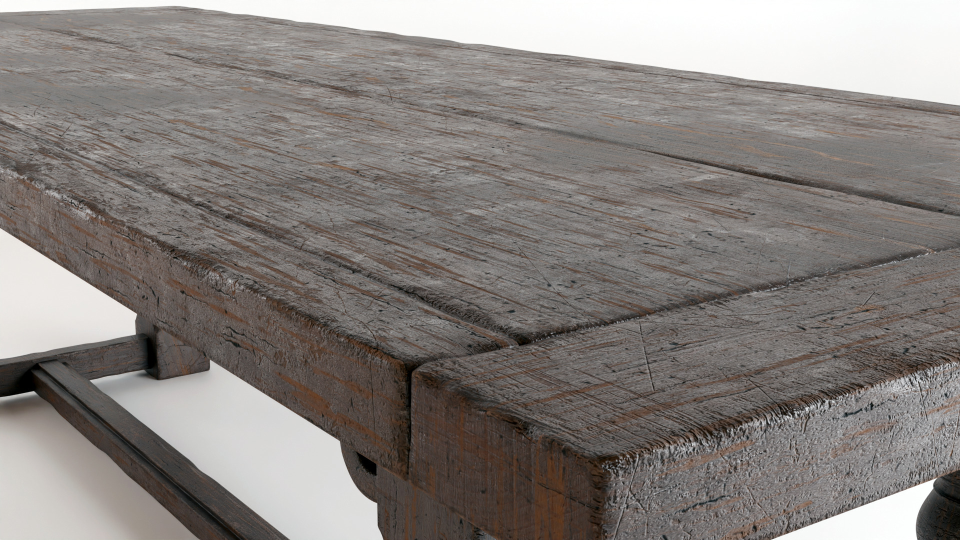 Old dining table 3D model_5