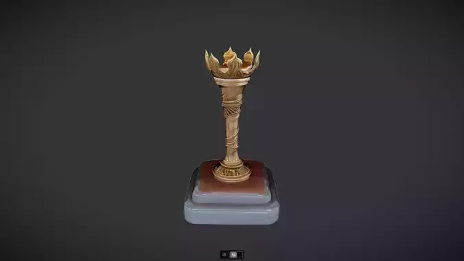 Decorative ornate torch or goblet stand 3D model