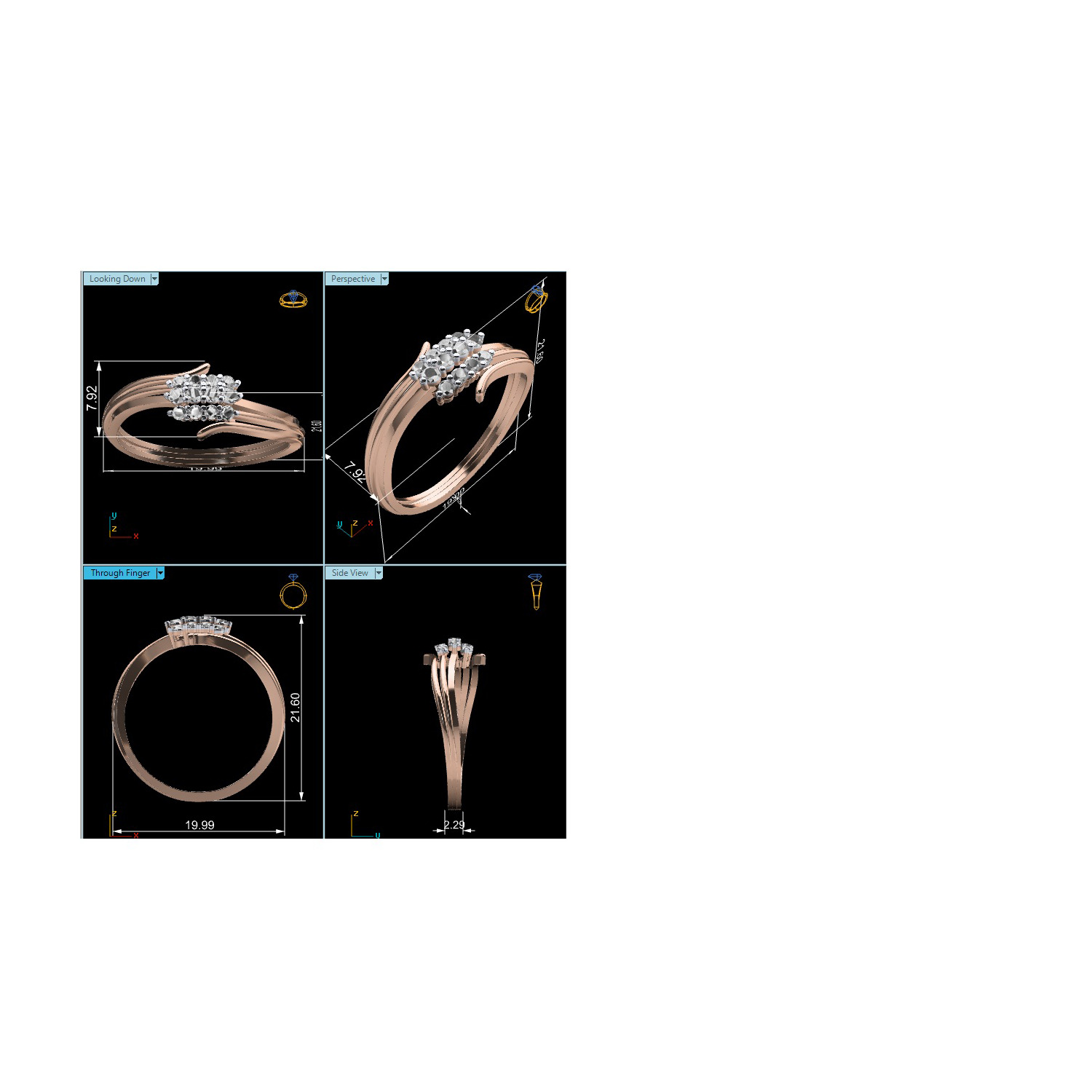 Women Ring Render 3dm STL MTL SLC JCD OBJ FBX Details 3D print model_24