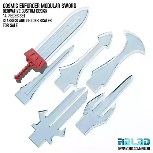  Cosmic Enforcer Modular Sword custom motu weapon 3D print model