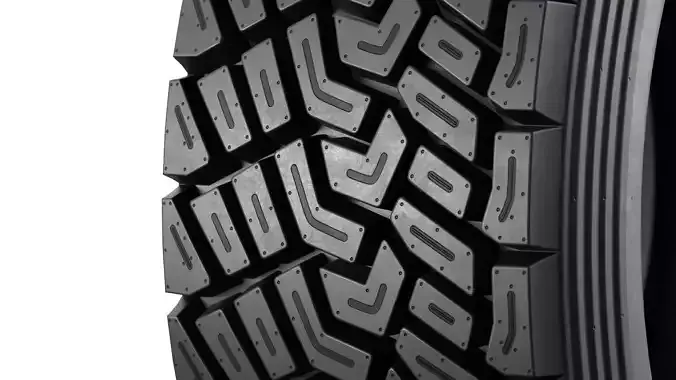 Offroad Car Tire Low-poly 3D model 5
