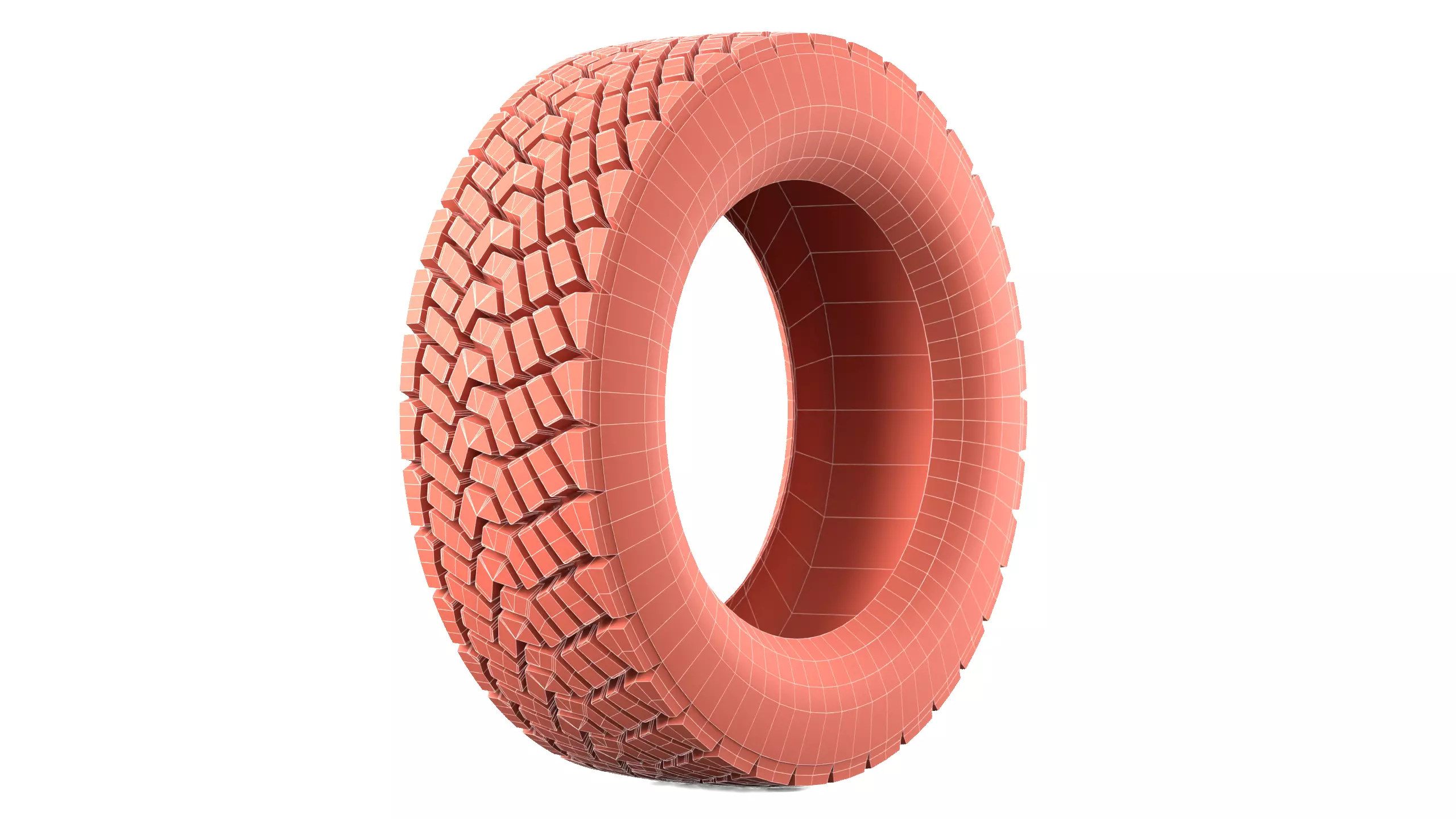 Offroad Car Tire Low-poly 3D model_8
