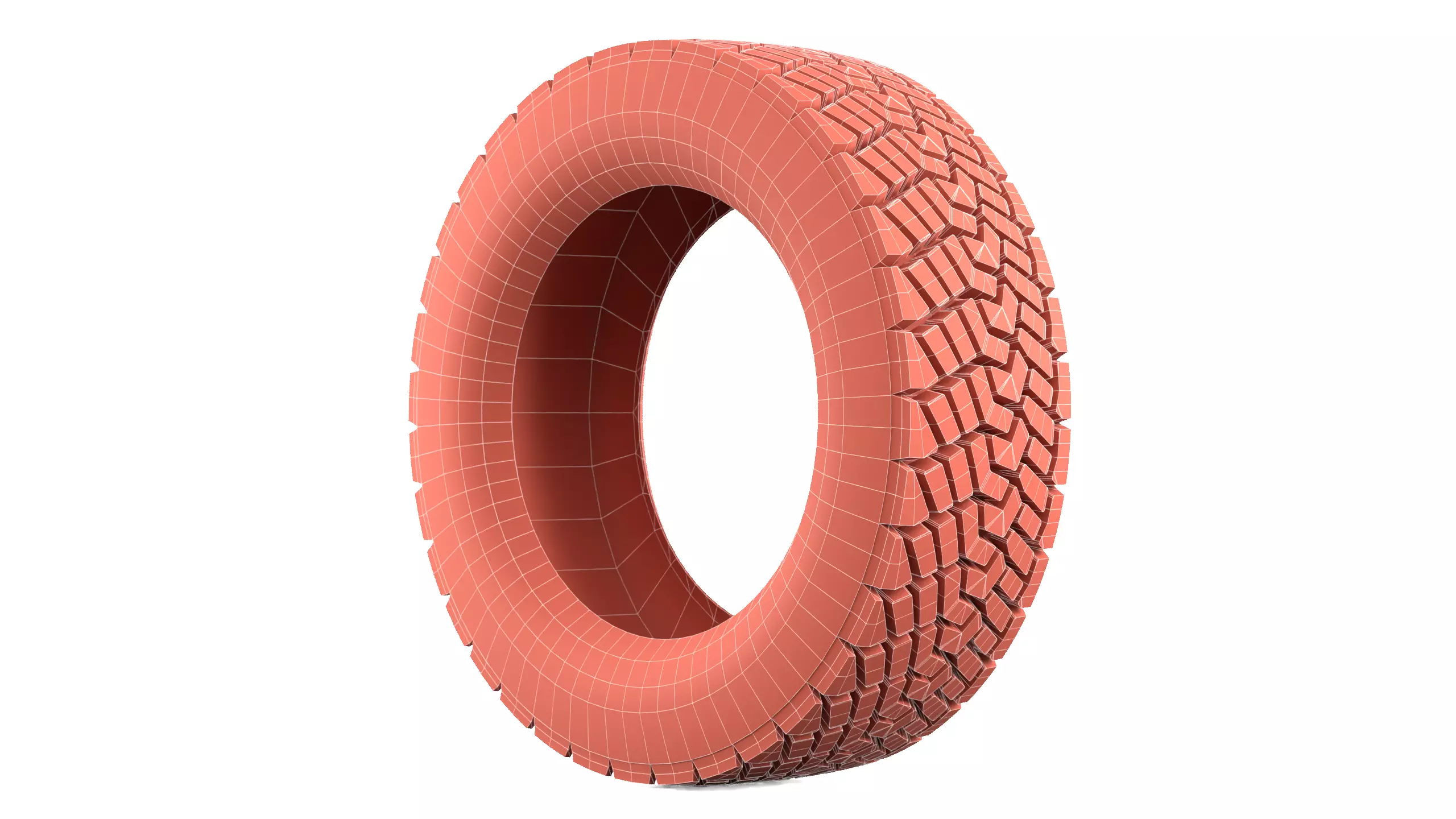 Offroad Car Tire Low-poly 3D model_12
