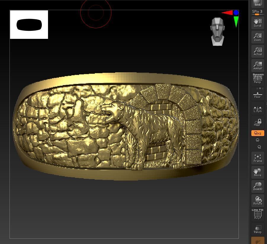 tiger white cave Ring a complete  3D print model_12