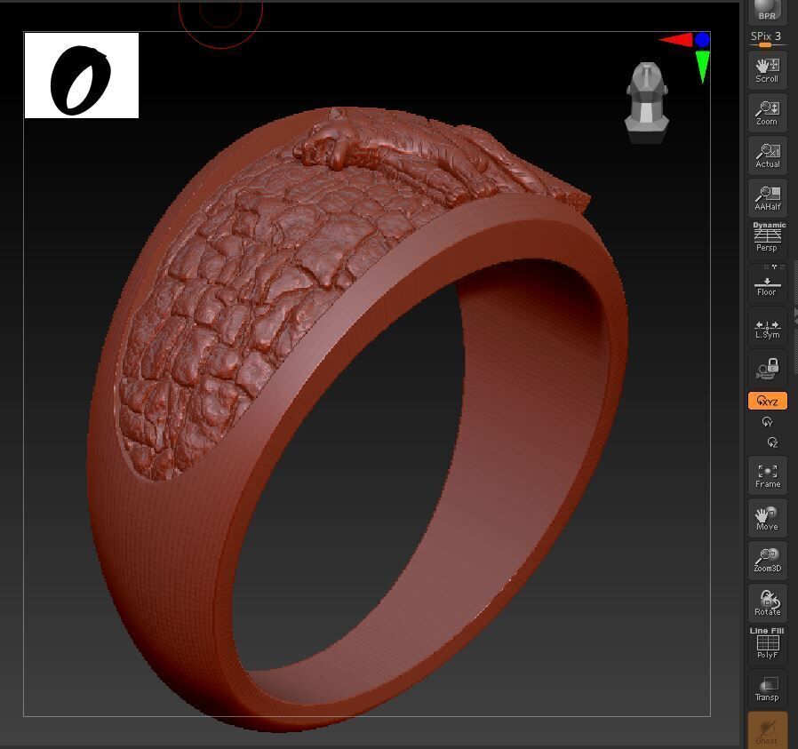 tiger white cave Ring a complete  3D print model_10