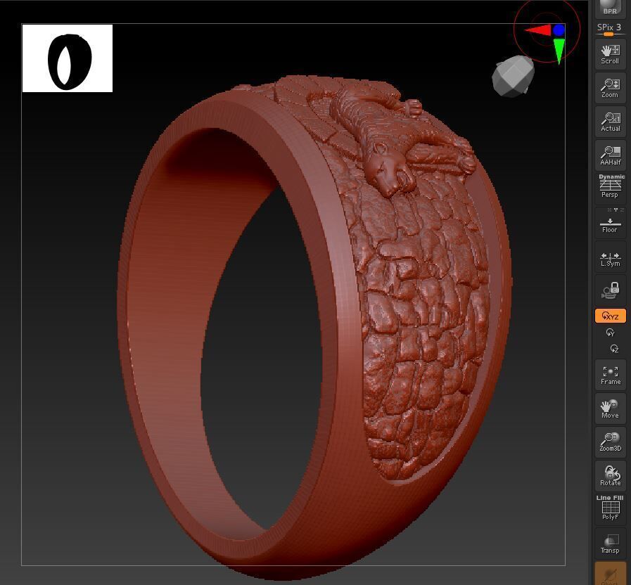 tiger white cave Ring a complete  3D print model_11
