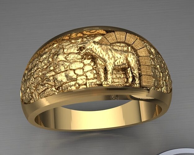 tiger white cave Ring a complete  3D print model