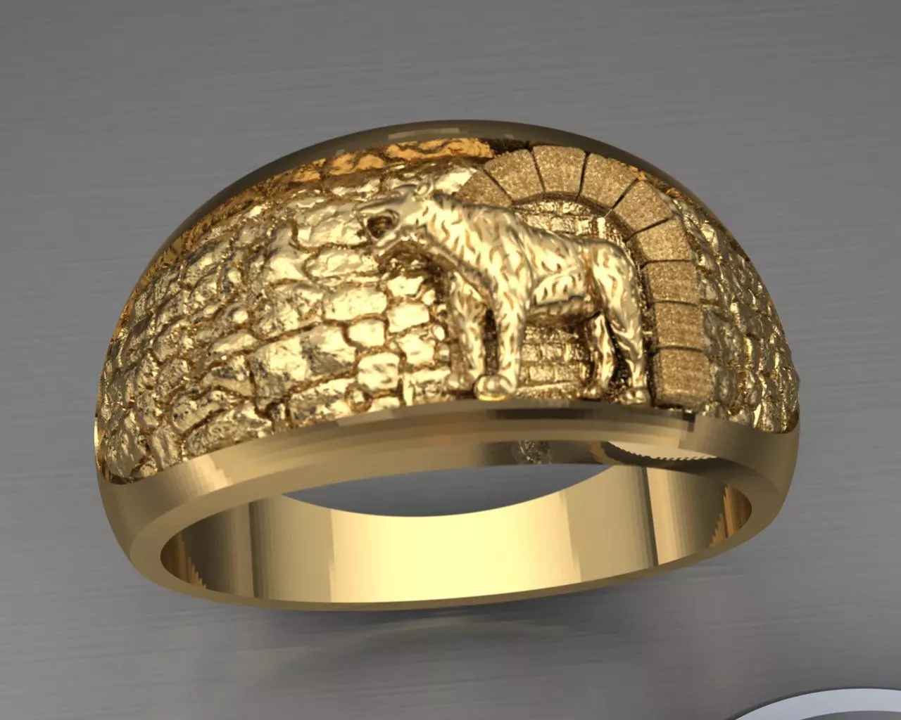 tiger white cave Ring a complete  3D print model_0