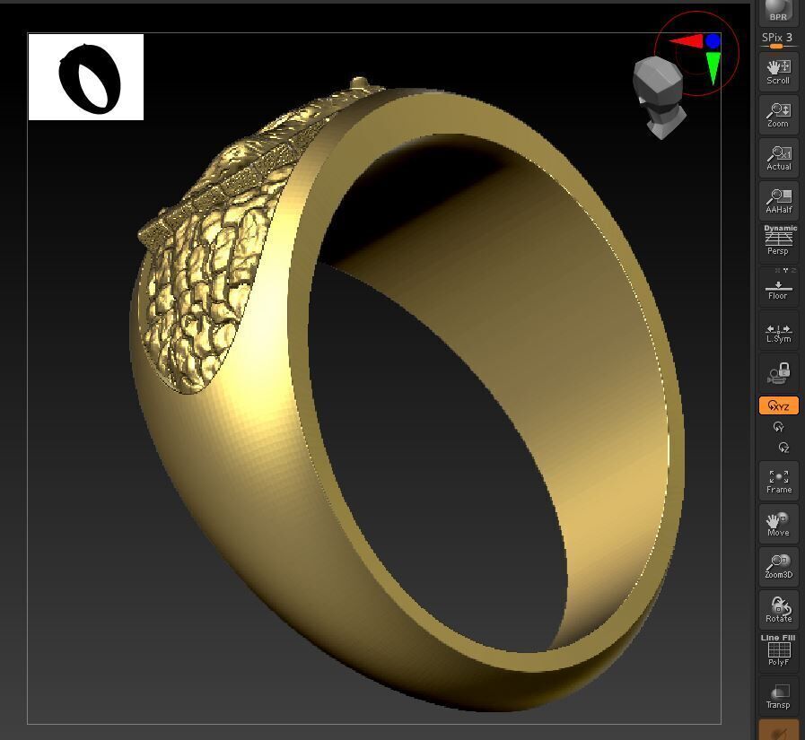 tiger white cave Ring a complete  3D print model_15