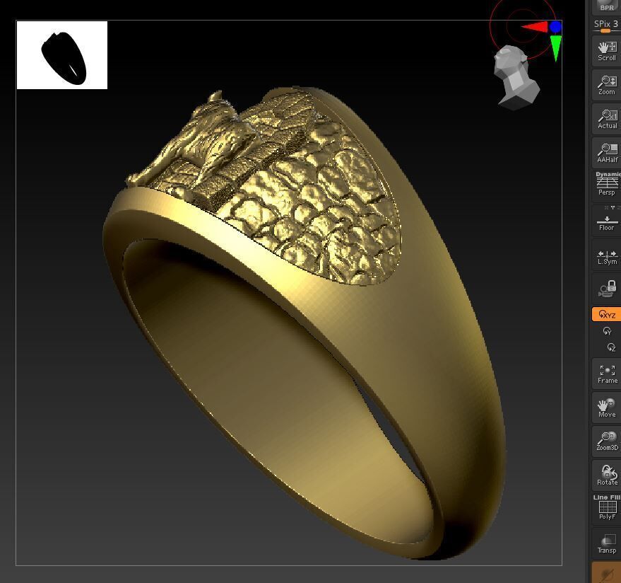 tiger white cave Ring a complete  3D print model_14