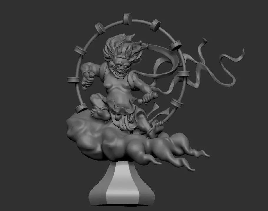 Raijin the Thunder God Important Cultural Property of Japan 3D print model_0