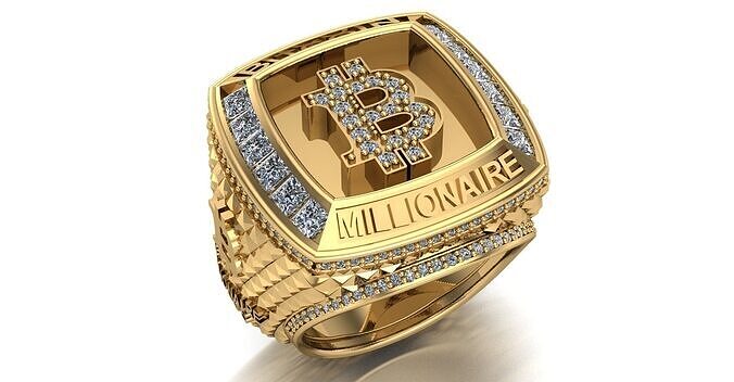 bitcoin logo ring 3D print model