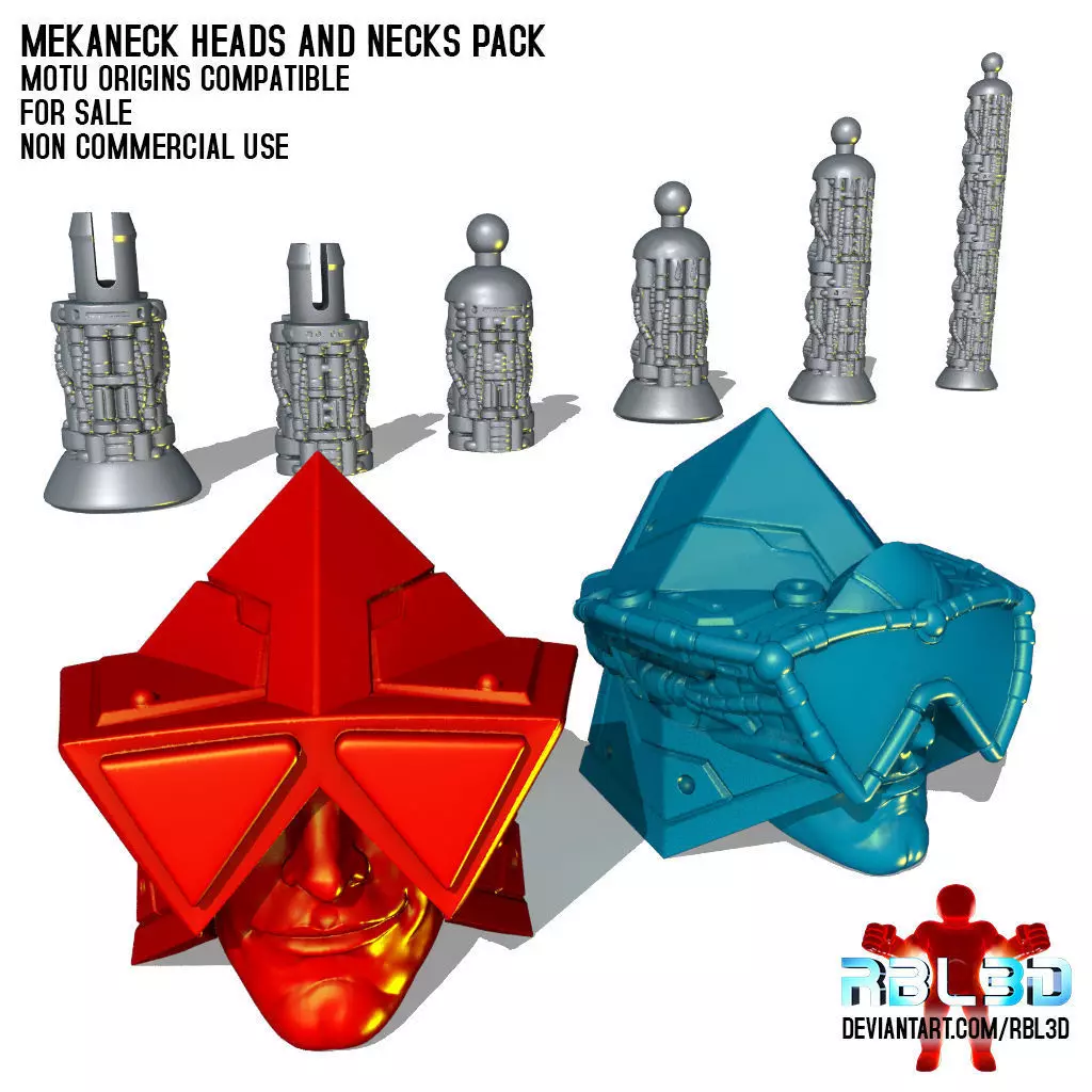 Mekaneck Heads and Necks for Motu Origins 3D print model