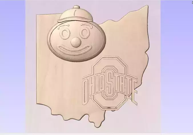 OHIO STATE MAP 3D print model